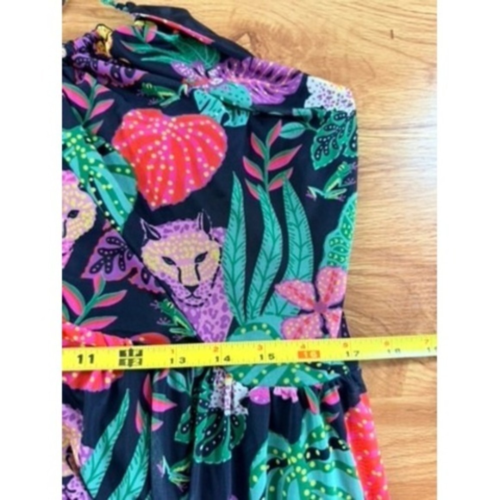 NWT Betsey Johnson Paulina Halter Maxi Dress Tropical Jungle Print XXL - Picture 8 of 12